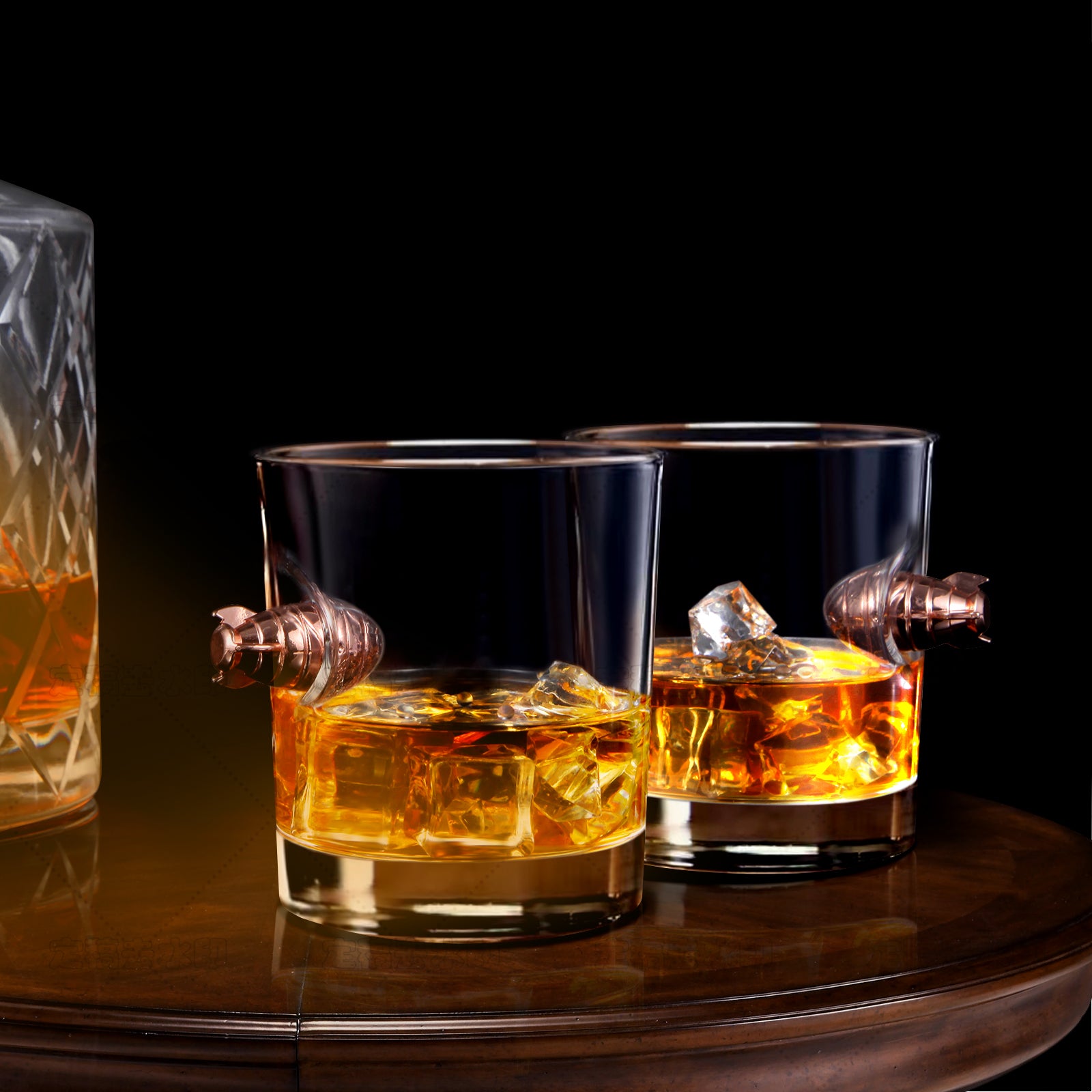 LIIGEMI Old Fashioned Whiskey Glasses for Men, Bourbon Glass,Bar Shot Glass set of 2,Personalized Rocks Cocktail Glass,Cool Gifts for Husband