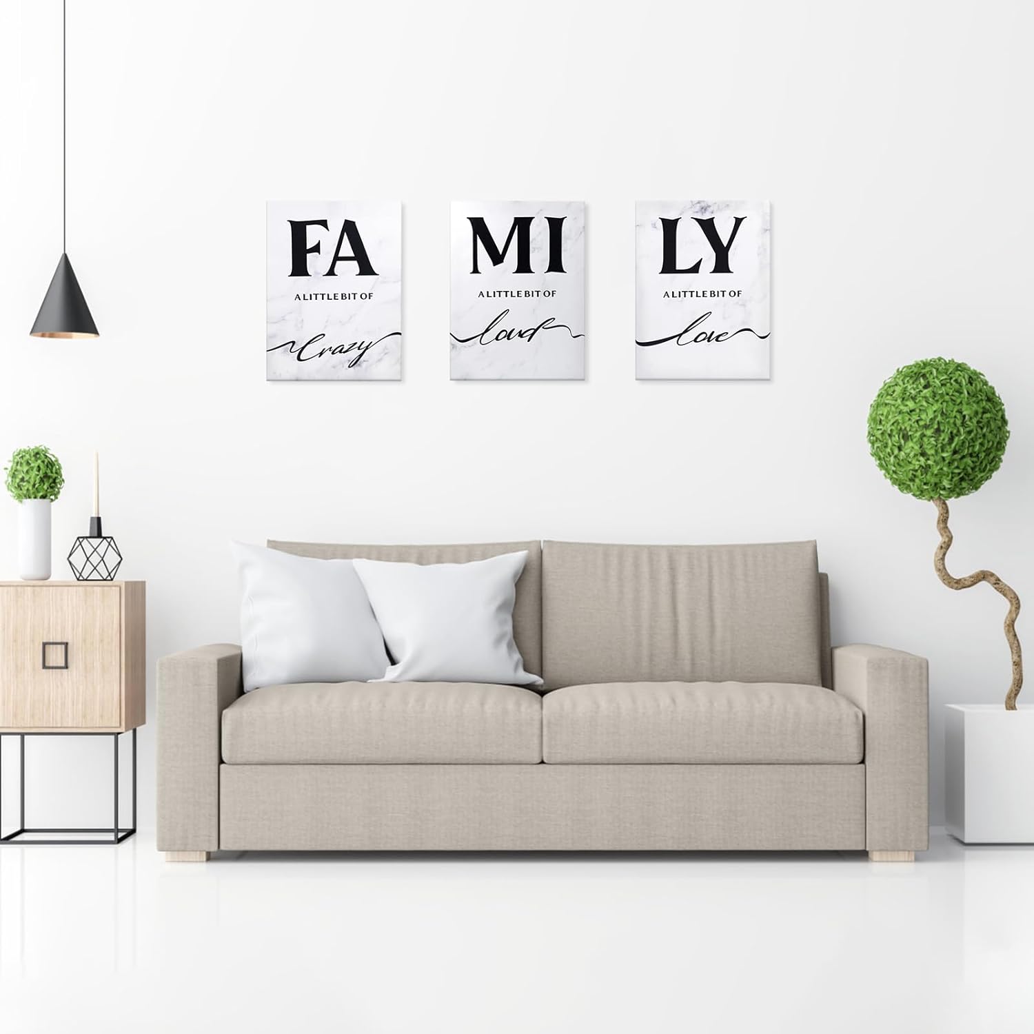 LIIGEMI Family Wall Decor Set of 3,Canvas Wall Art,Family Prints Signs Framed, Retro Artwork Decoration for Bedroom, Living Room, Home Wall Decor(11.8 x15.8 inch)