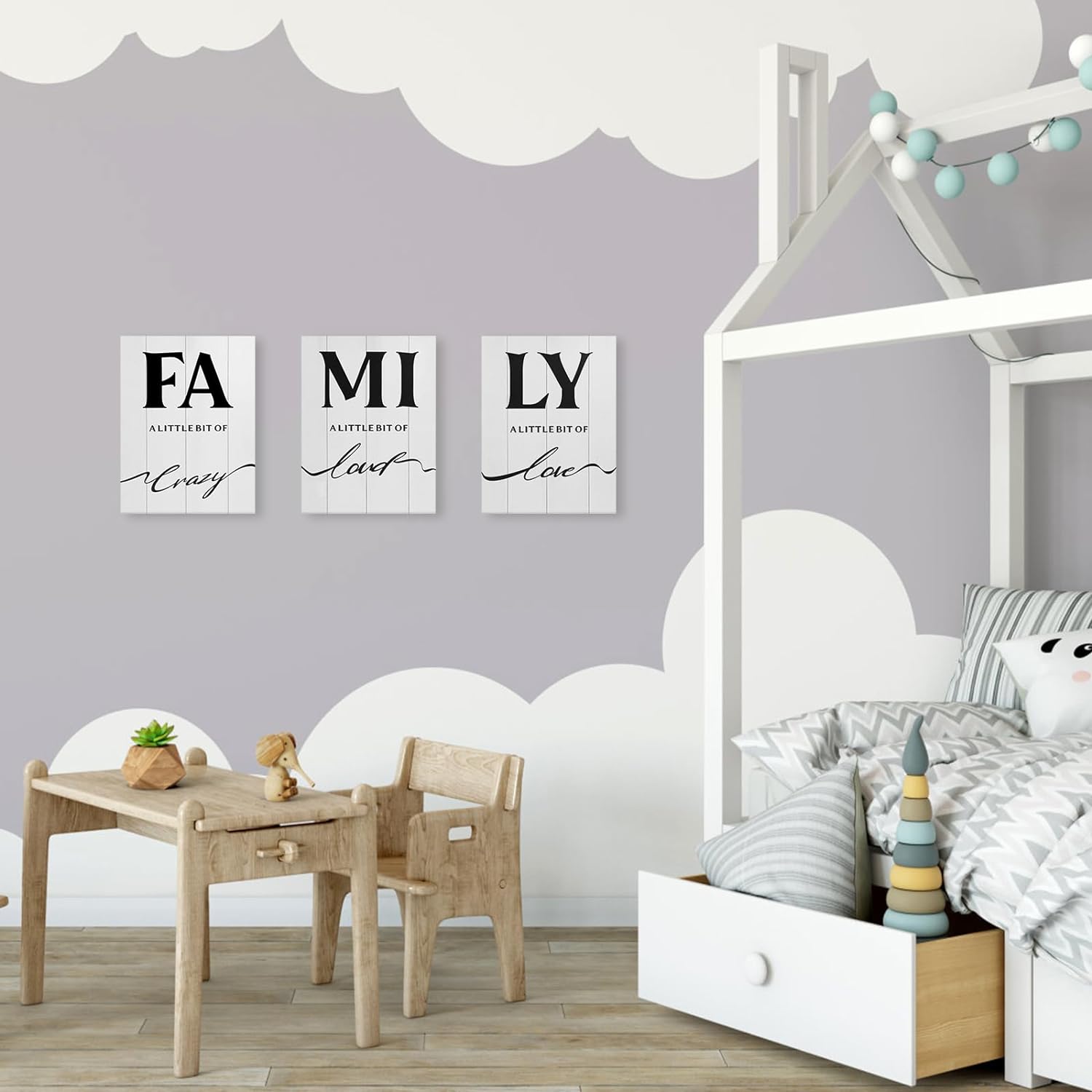 LIIGEMI Family Wall Decor Set of 3,Canvas Wall Art,Family Prints Signs Framed, Retro Artwork Decoration for Bedroom, Living Room, Home Wall Decor(11.8 x15.8 inch)