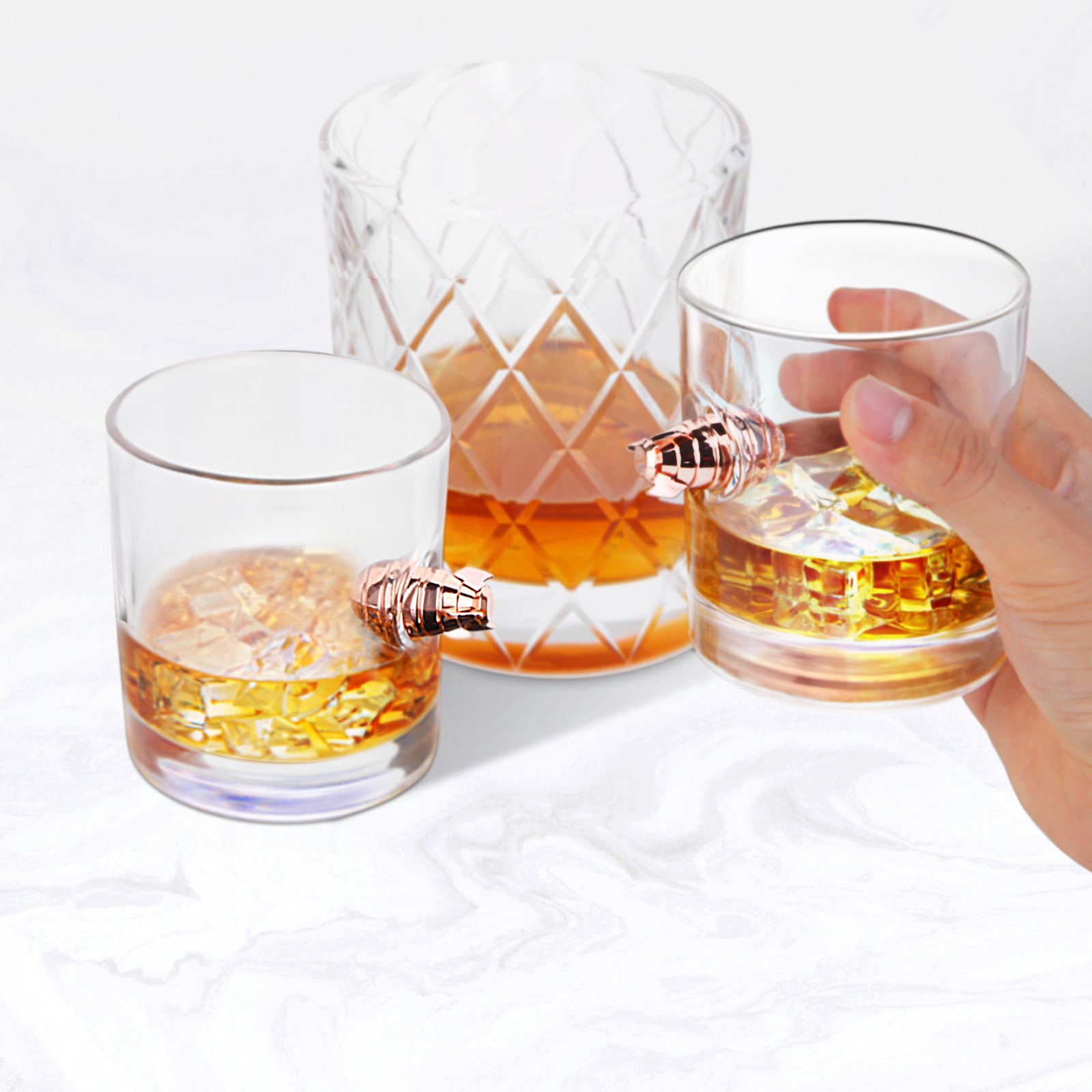 LIIGEMI Old Fashioned Whiskey Glasses for Men, Bourbon Glass,Bar Shot Glass set of 2,Personalized Rocks Cocktail Glass,Cool Gifts for Husband