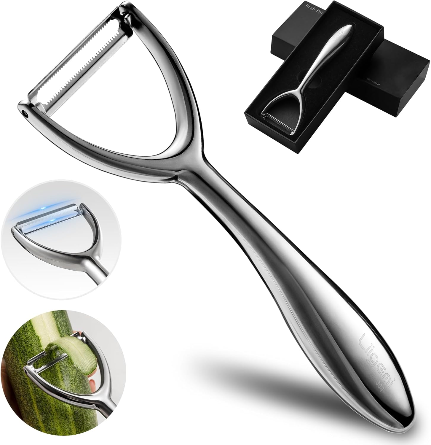 LIIGEMI Vegetable and Fruit Peeler,Comfortable Y Shaped Hand Peeler for Kitchen,Stainless Steel Veggie Potato Peeler