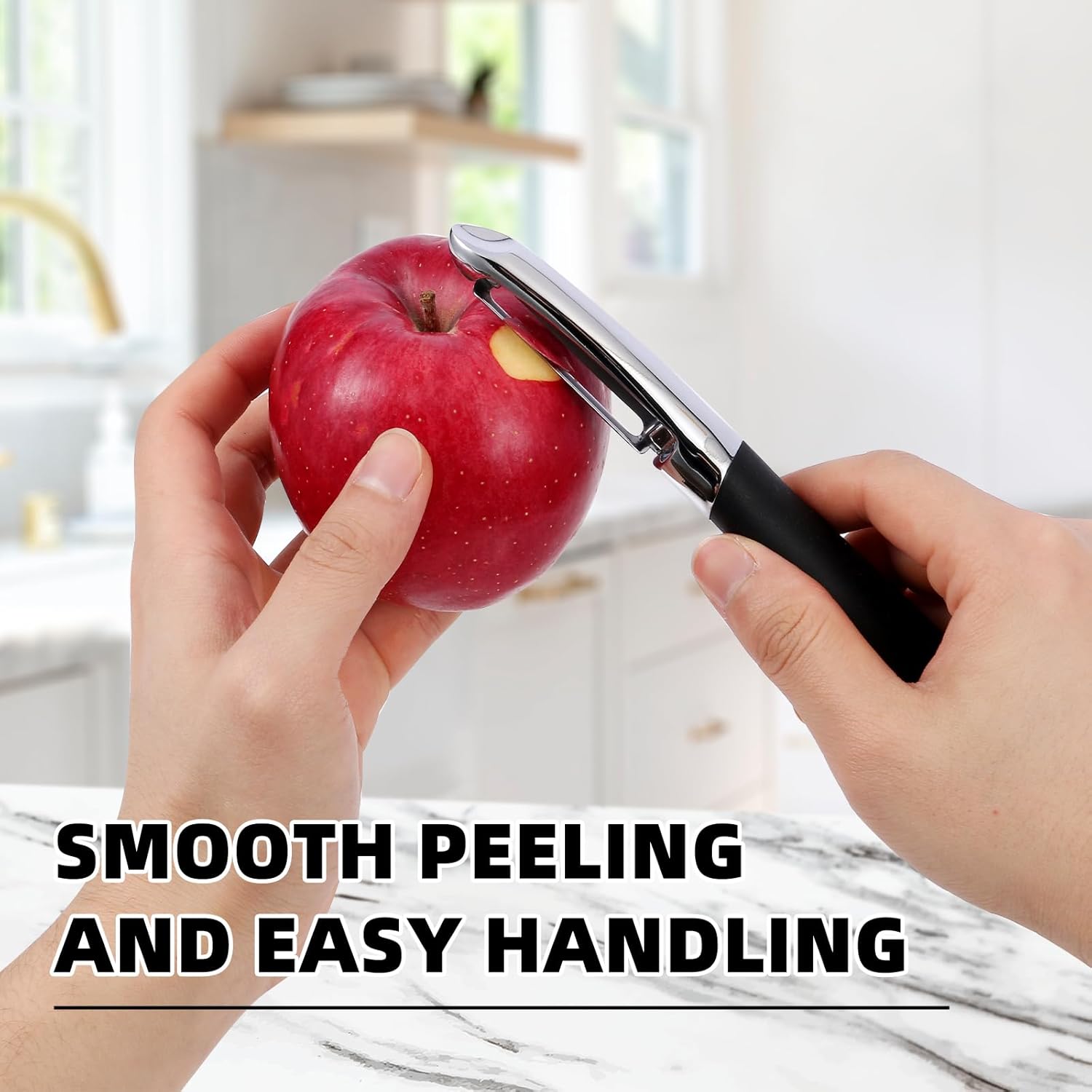 LIIGEMI Stainless Steel I Peeler with Sharp Blade, Non-slip Plastic Handle for Comfortable Peeling of Potatoes, Apples, Cucumbers, and More - Dishwasher Safe Vegetable Peeler