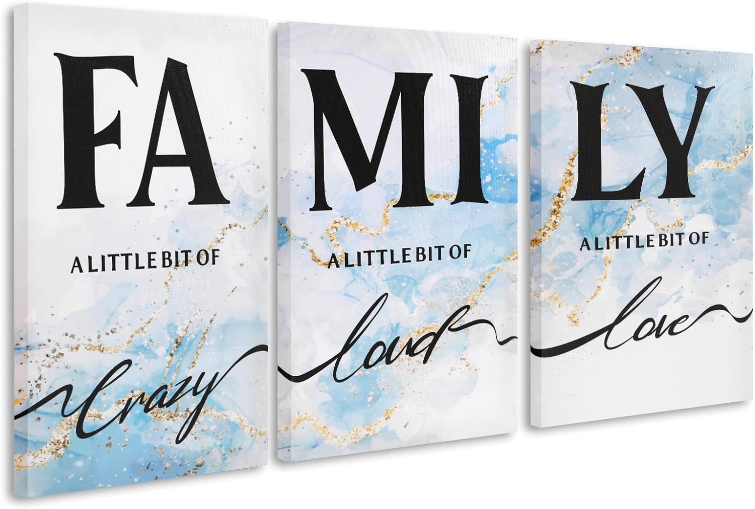 LIIGEMI Family Wall Decor Set of 3,Canvas Wall Art,Family Prints Signs Framed, Retro Artwork Decoration for Bedroom, Living Room, Home Wall Decor(11.8 x15.8 inch)