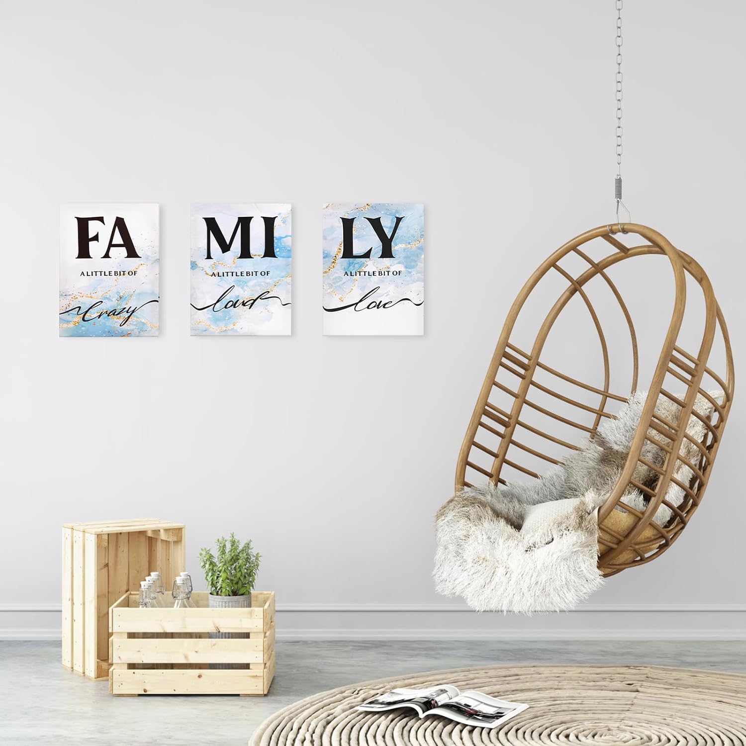 LIIGEMI Family Wall Decor Set of 3,Canvas Wall Art,Family Prints Signs Framed, Retro Artwork Decoration for Bedroom, Living Room, Home Wall Decor(11.8 x15.8 inch)