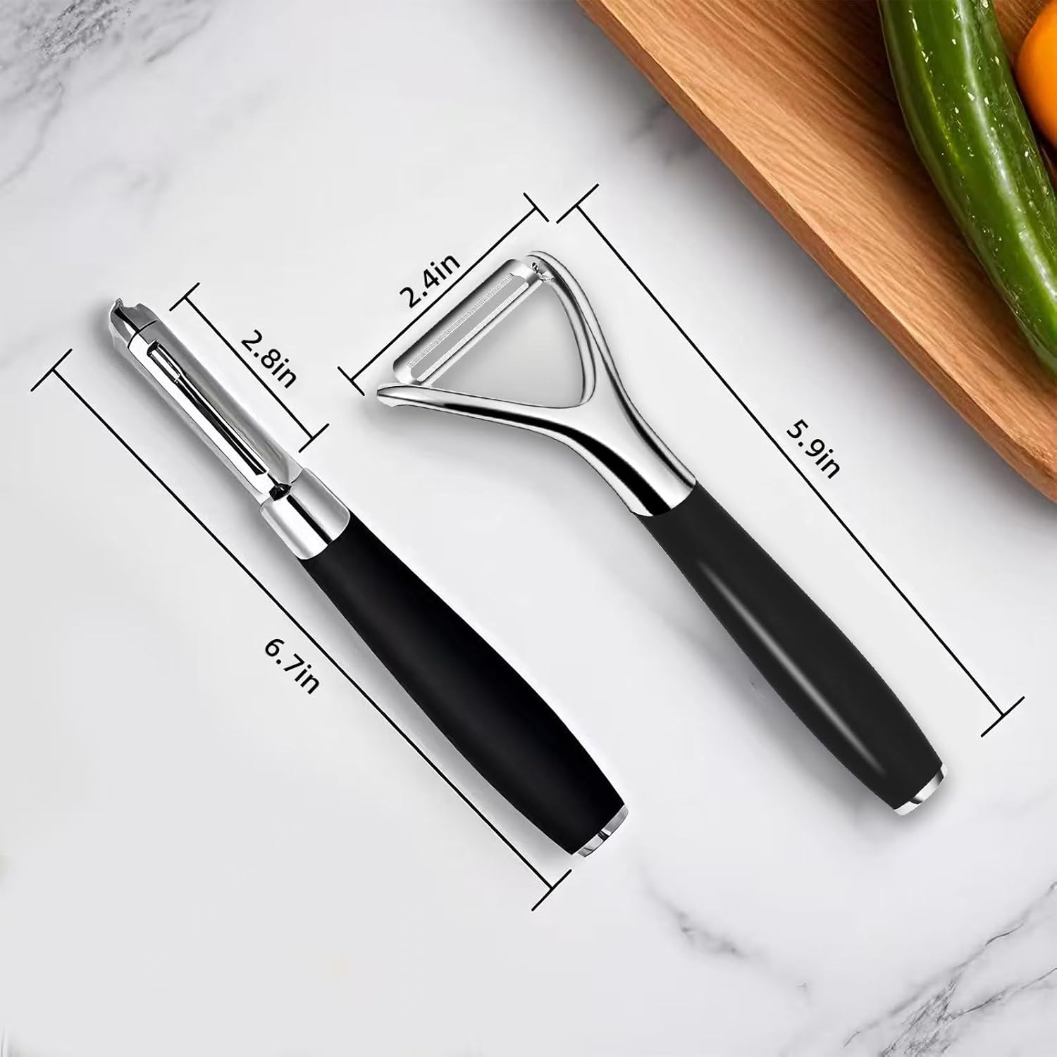 LIIGEMI Stainless Steel I Peeler with Sharp Blade, Non-slip Plastic Handle for Comfortable Peeling of Potatoes, Apples, Cucumbers, and More - Dishwasher Safe Vegetable Peeler