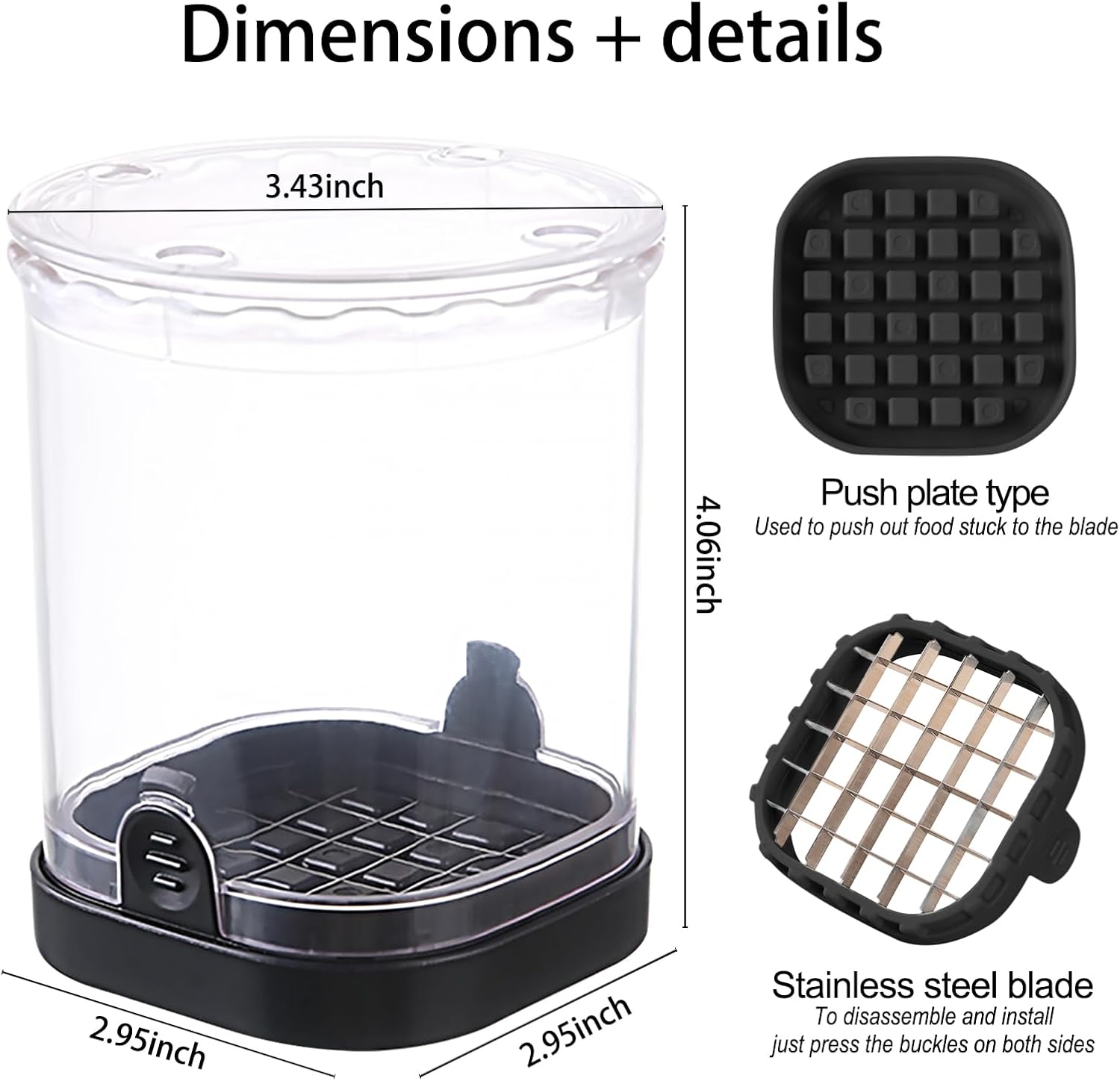 LIIGEMI Veggie Chopper and Vegetable Cutter - Food Dicer with Container for Onion, Strawberry Slicer and Grape Cutter - Efficient Vegetable Chopper(Black)
