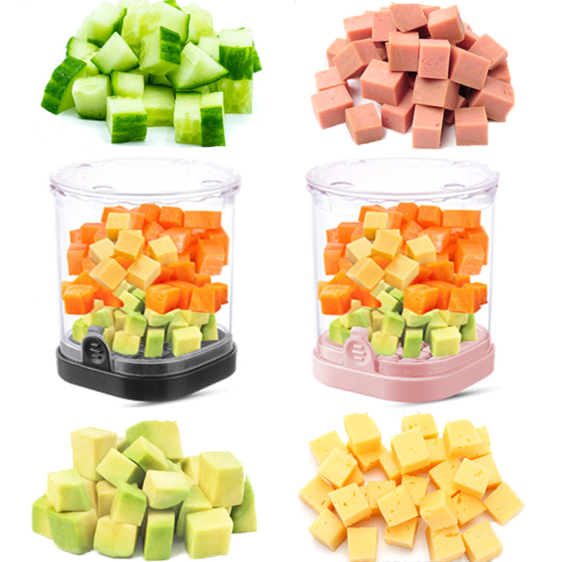 LIIGEMI Veggie Chopper and Vegetable Cutter - Food Dicer with Container for Onion, Strawberry Slicer and Grape Cutter - Efficient Vegetable Chopper(Pink)