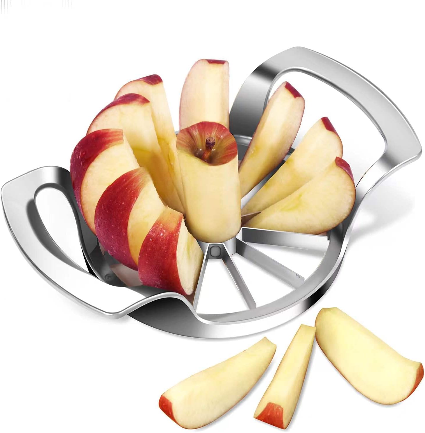 12-Blade Extra Large Apple Slicer: Time-Saving, Heavy Duty, Easy to Use.