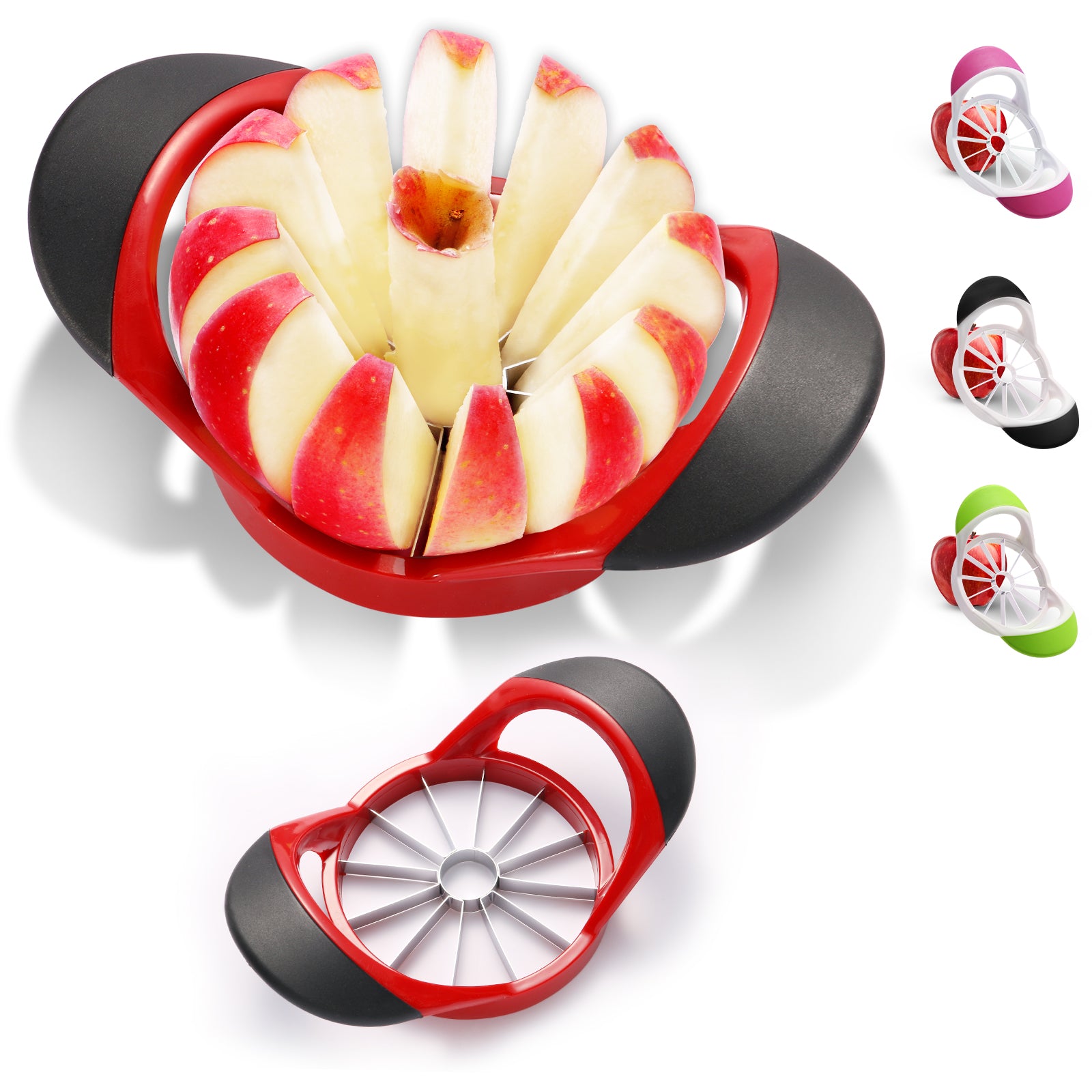 Apple Slicer Corer，4.72 Inch Apple Slicer Super Sharp Apple Cutter with 12 Stainless Steel Blades and Anti-slip Handle