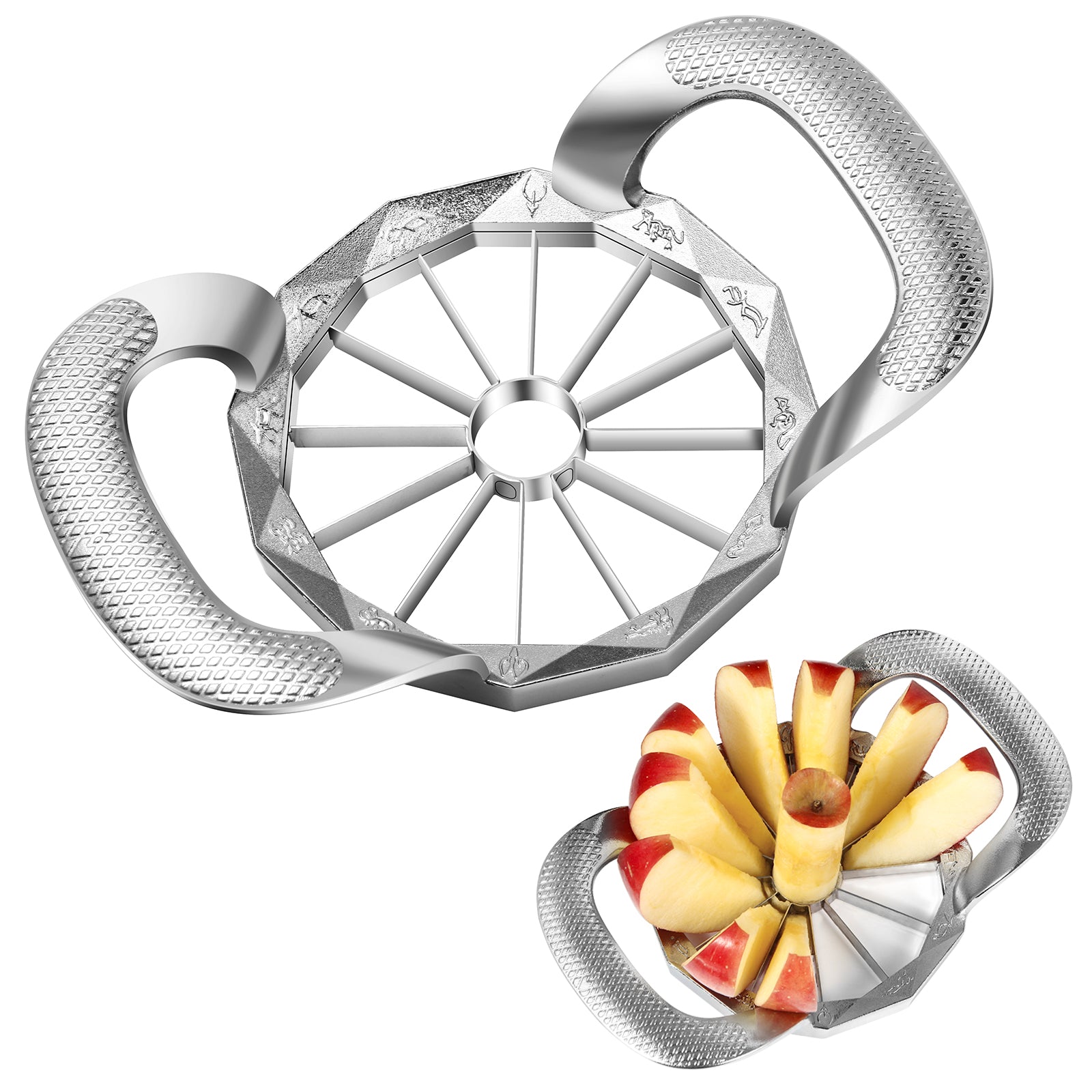 12-Slice Stainless Apple Slicer: Heavy Duty, Easy to Use.