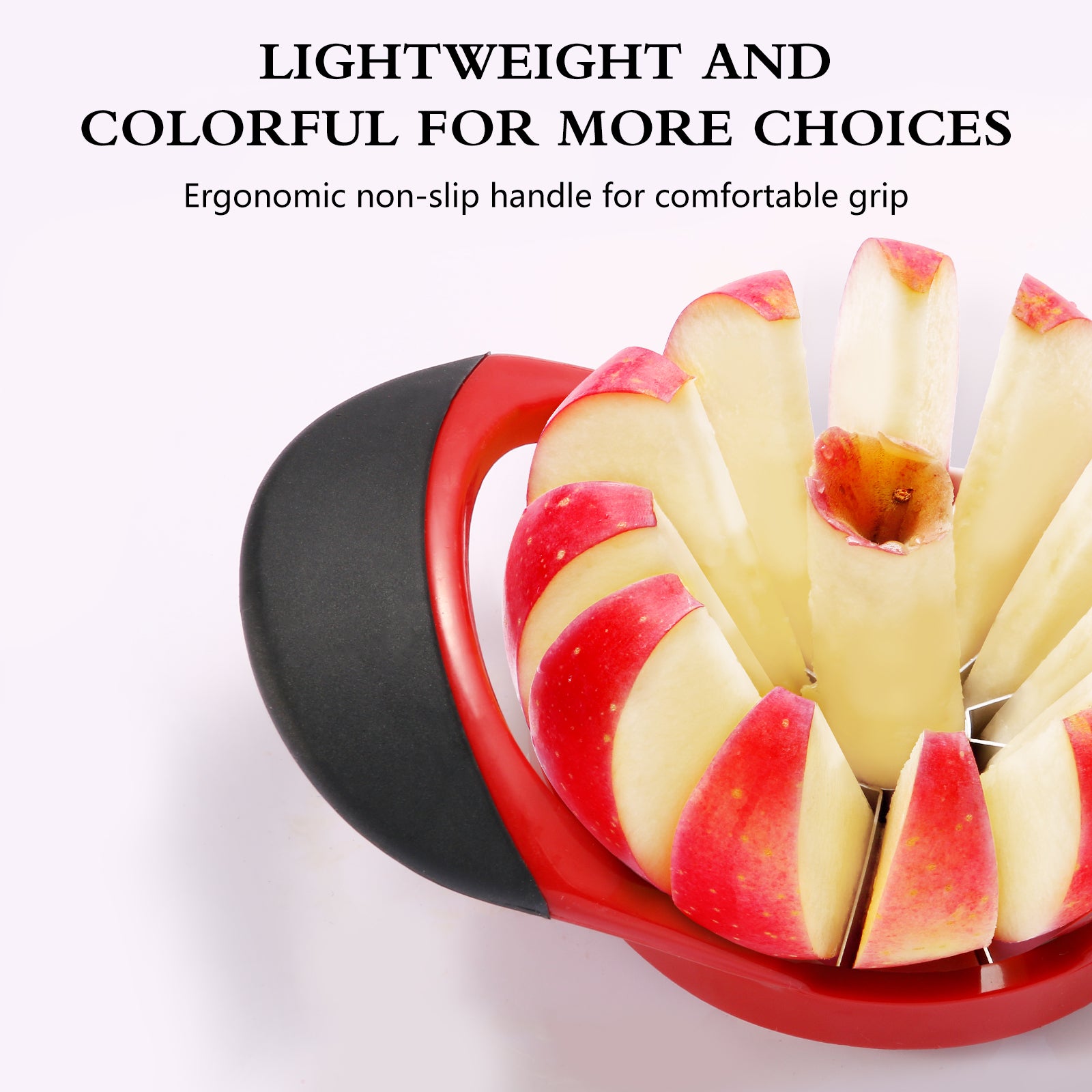 Apple Slicer Corer，4.72 Inch Apple Slicer Super Sharp Apple Cutter with 12 Stainless Steel Blades and Anti-slip Handle