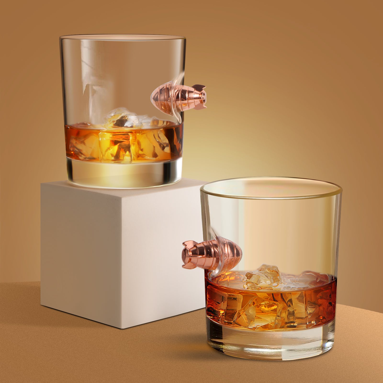 LIIGEMI Old Fashioned Whiskey Glasses for Men, Bourbon Glass,Bar Shot Glass set of 2,Personalized Rocks Cocktail Glass,Cool Gifts for Husband