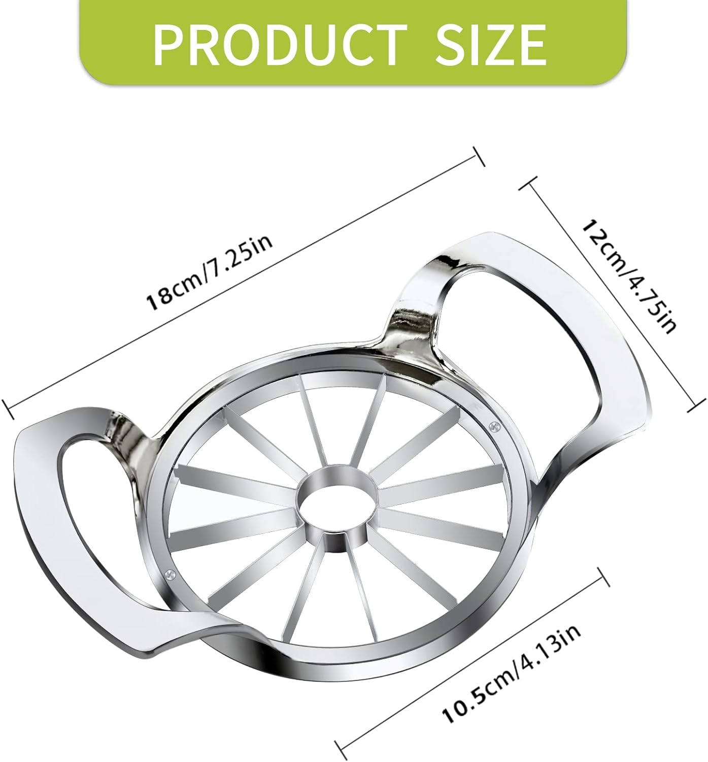 12-Blade Extra Large Apple Slicer: Time-Saving, Heavy Duty, Easy to Use.