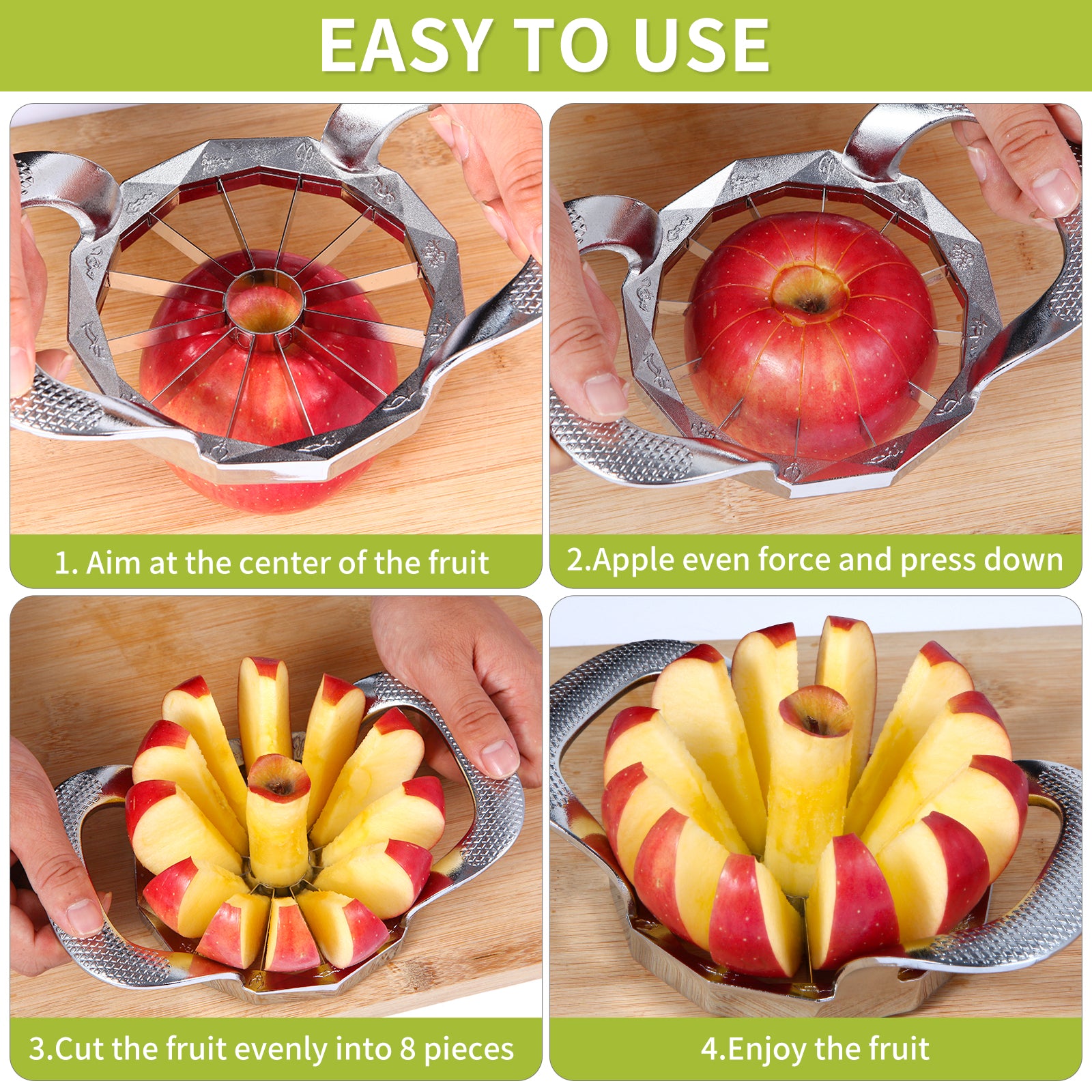 12-Slice Stainless Apple Slicer: Heavy Duty, Easy to Use.