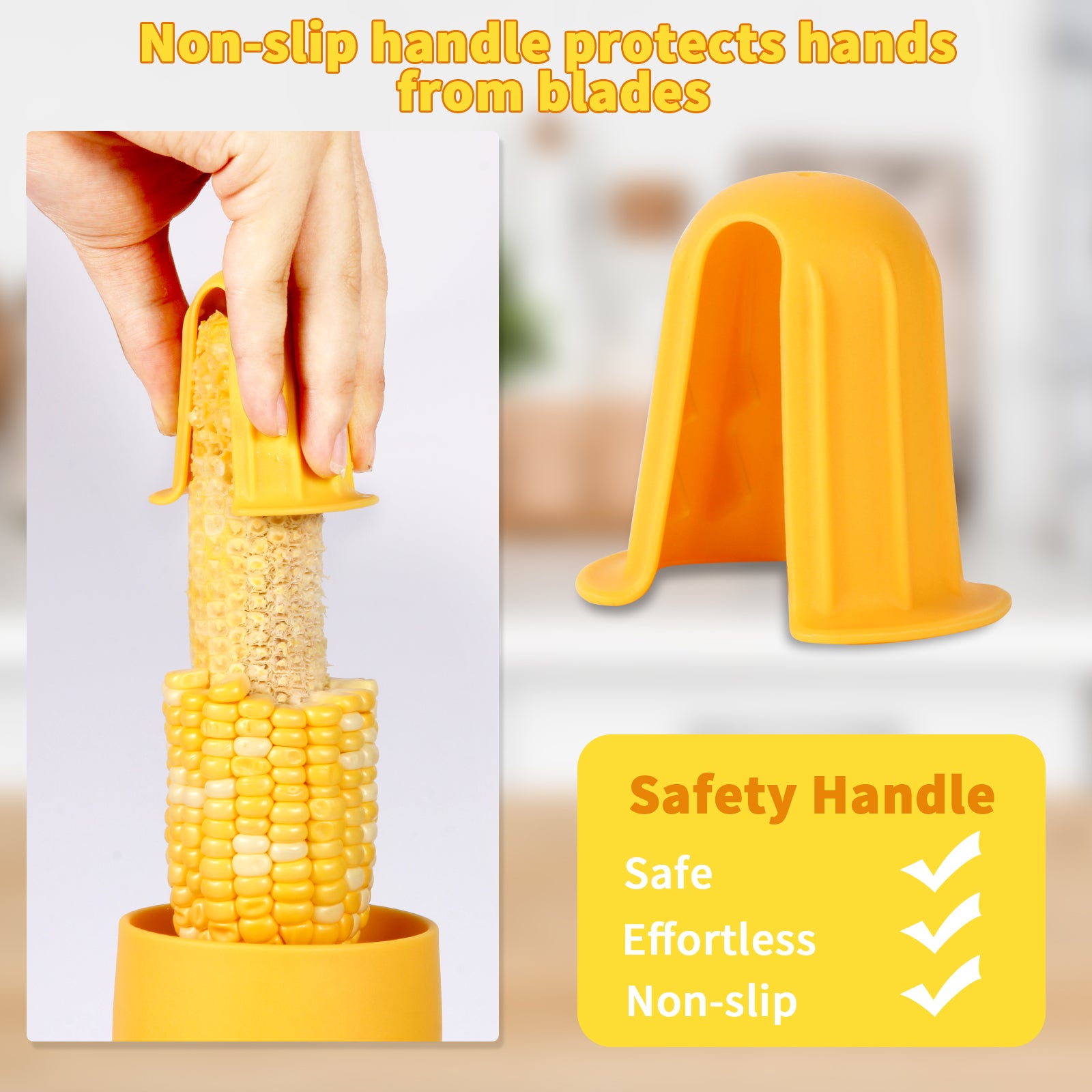 LIIGEMI Corn Cob Strippe,Corn Peeler for Corn on the Cob,Corn Kernel Remover Tool with Anti Slip Cover,Corn Cutter Easy to Use
