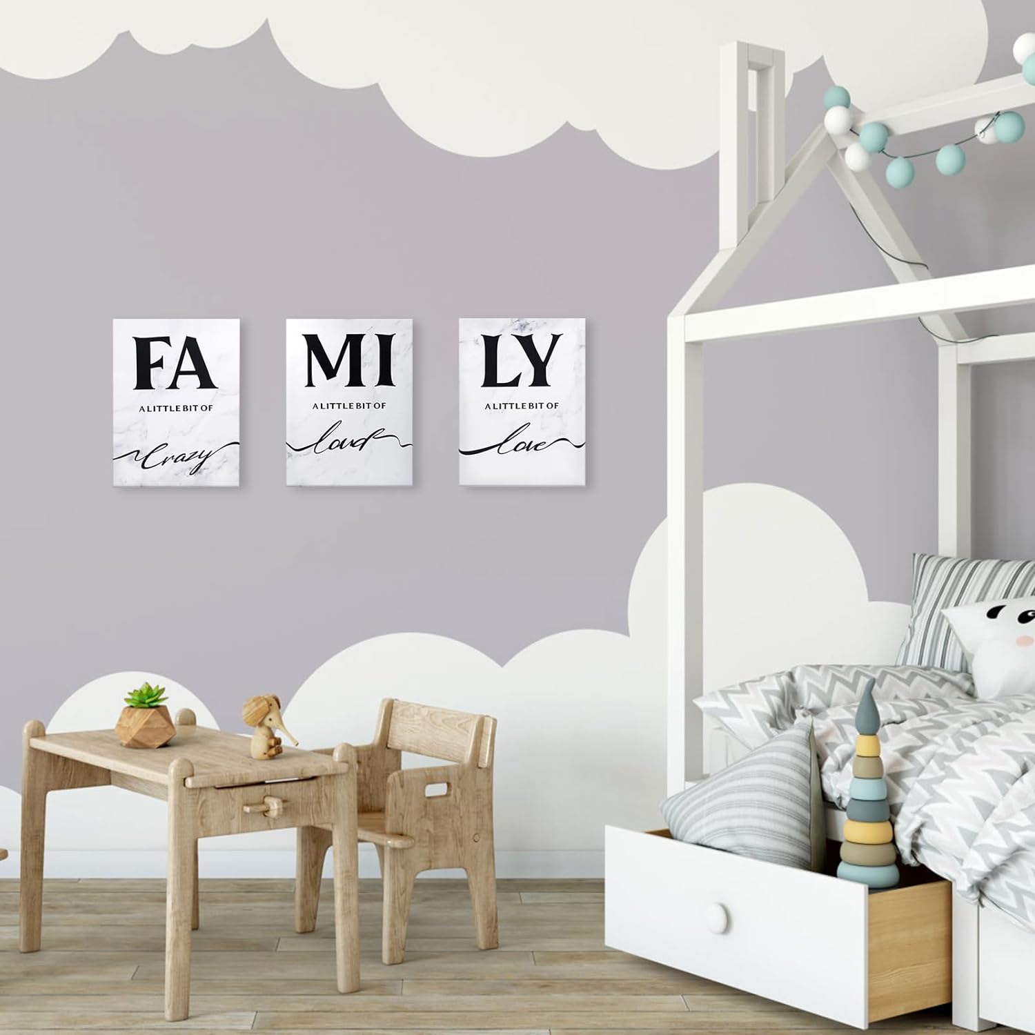 LIIGEMI Family Wall Decor Set of 3,Canvas Wall Art,Family Prints Signs Framed, Retro Artwork Decoration for Bedroom, Living Room, Home Wall Decor（11.8 x15.8 inch）