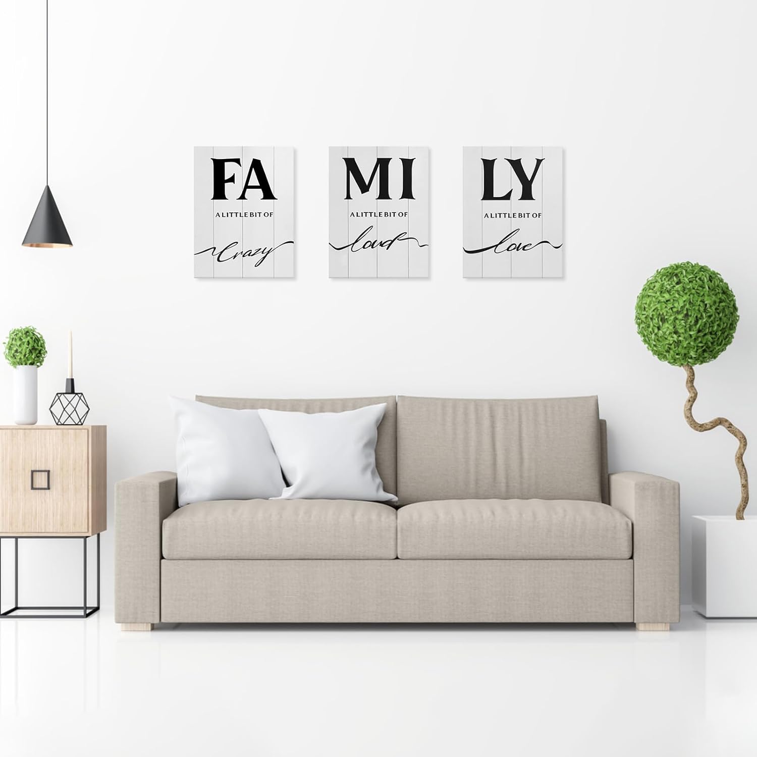 LIIGEMI Family Wall Decor Set of 3,Canvas Wall Art,Family Prints Signs Framed, Retro Artwork Decoration for Bedroom, Living Room, Home Wall Decor（11.8 x15.8 inch）