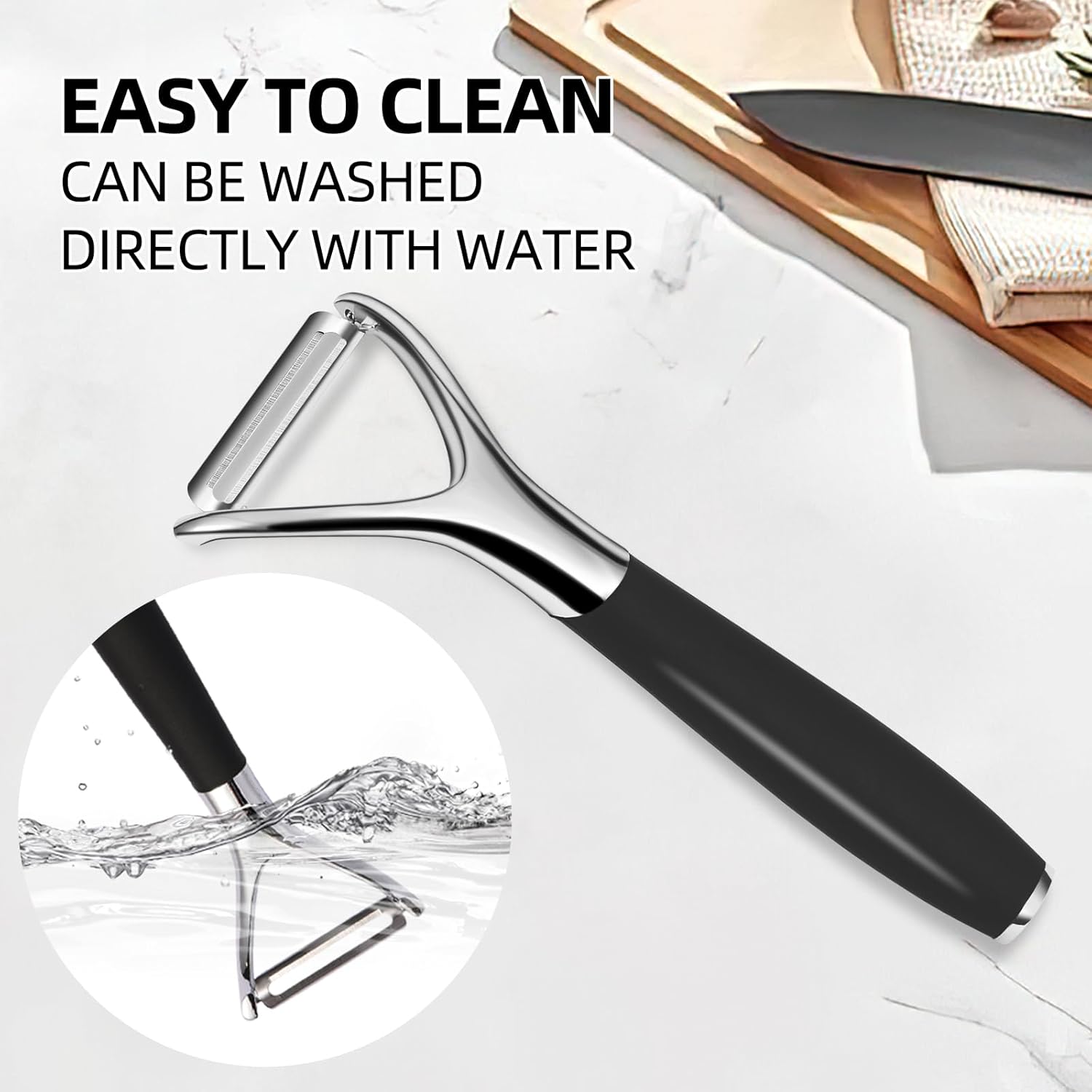 LIIGEMI Stainless Steel Y Peeler with Sharp Blade, Non-slip Plastic Handle for Comfortable Peeling of Potatoes, Apples, Cucumbers, and More - Dishwasher Safe Vegetable Peeler