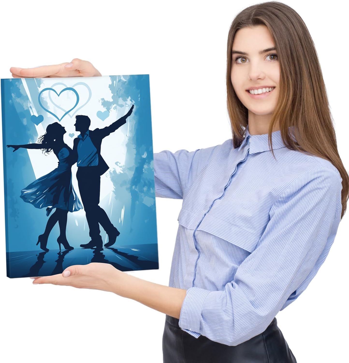 LIIGEMI 3 Piece Romantic Blue Dance Canvas Prints,Perfect Wedding Anniversary Wall Art Prints Gift for Lovers,Modern Aesthetic Home Décor to Bedroom Living Room,11.8"x15.8" (30cmx40cm)