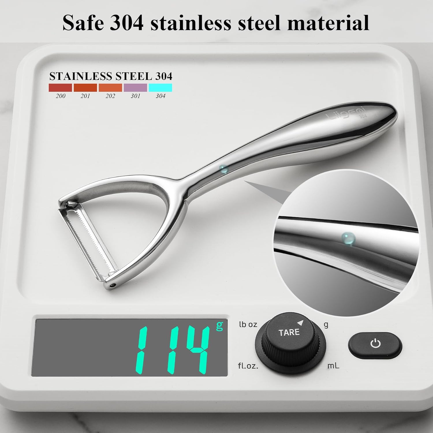 LIIGEMI Vegetable and Fruit Peeler，Comfortable Y Shaped Hand Peeler for Kitchen，Stainless Steel Veggie Potato Peeler