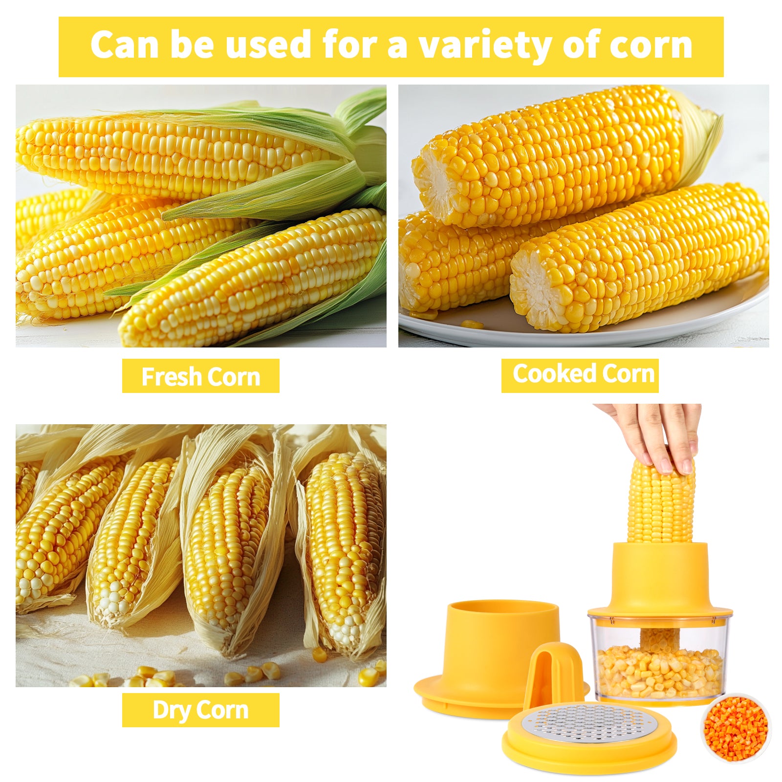 LIIGEMI Corn Cob Strippe,Corn Peeler for Corn on the Cob,Corn Kernel Remover Tool with Anti Slip Cover,Corn Cutter Easy to Use