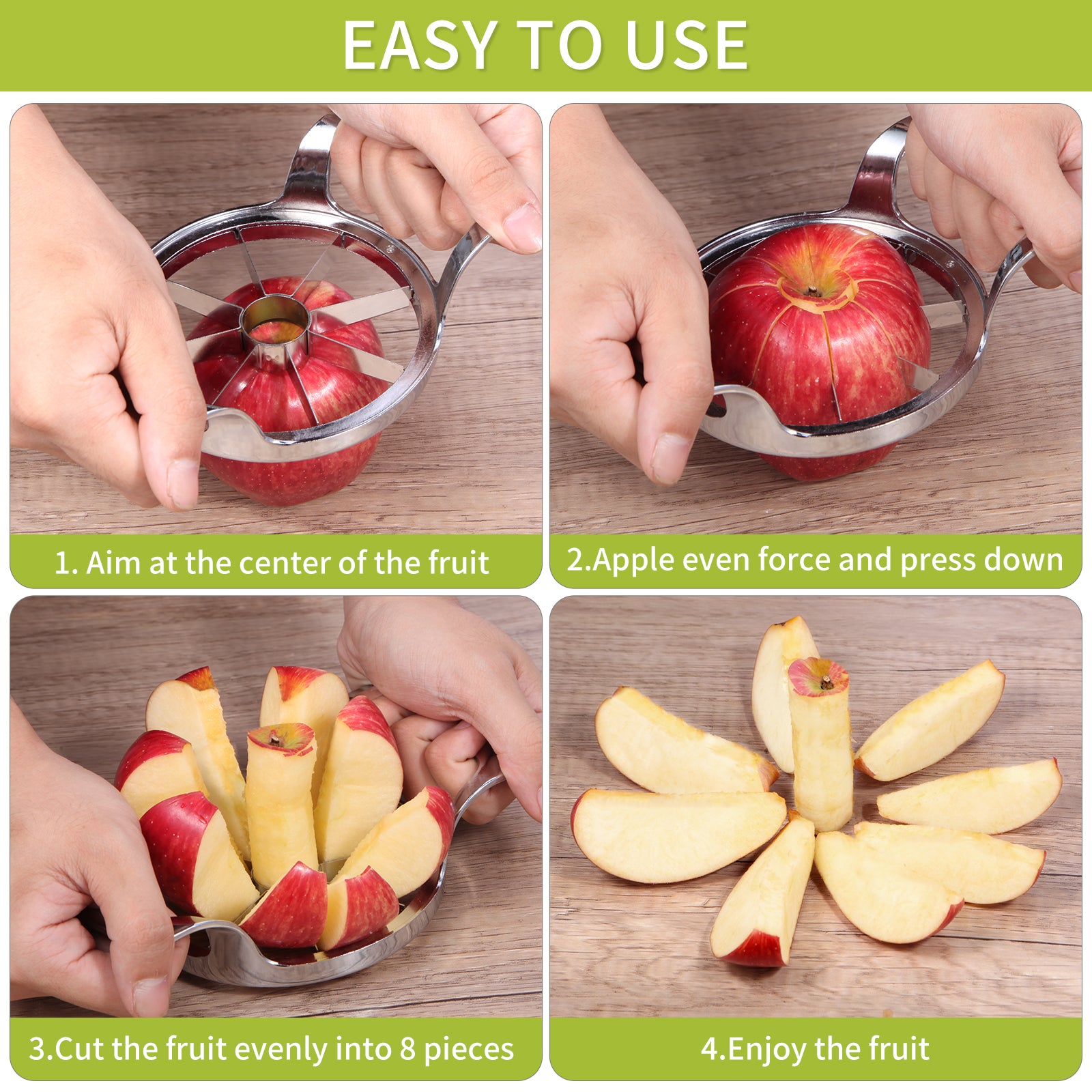 8-Blade Time-Saving Apple Slicer: Sharp, Sturdy, Easy to Use.