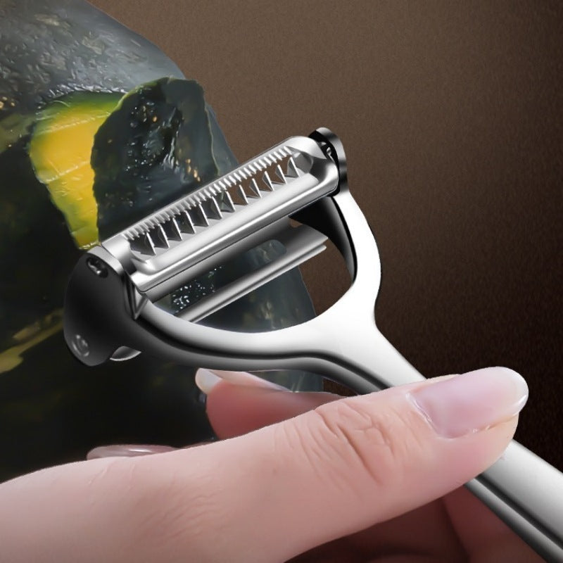 LIIGEMI 2-in-1 Vegetable Peeler and Julienne Cutter - Stainless Steel Y Peeler for Potatoes, Cucumber, Apple Peeler - Dual function Peeler Saves Time and Space - Dishwasher Safe