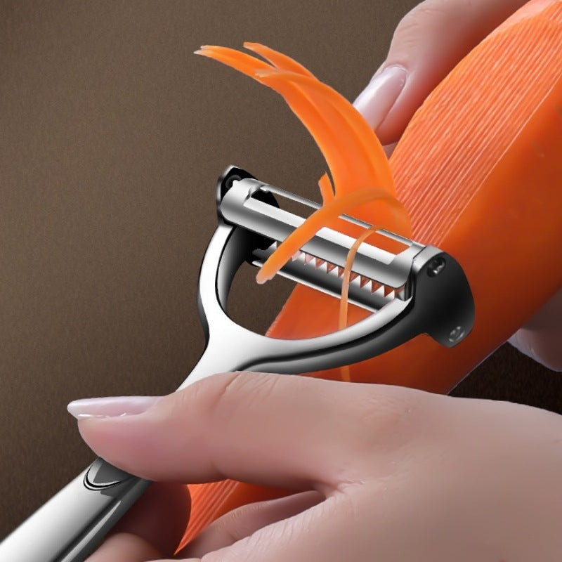 LIIGEMI 2-in-1 Vegetable Peeler and Julienne Cutter - Stainless Steel Y Peeler for Potatoes, Cucumber, Apple Peeler - Dual function Peeler Saves Time and Space - Dishwasher Safe